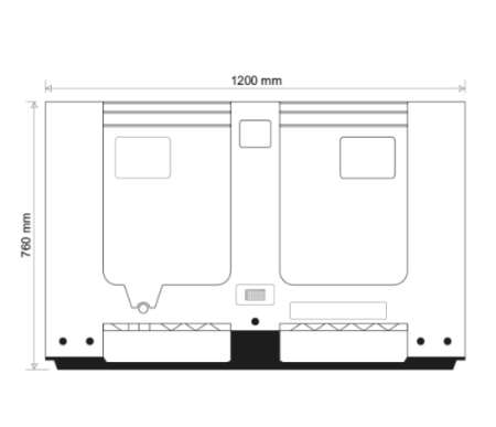Контейнер Europlast суцільний на 3-х полозах CT/R3 1200×1000х760 купити